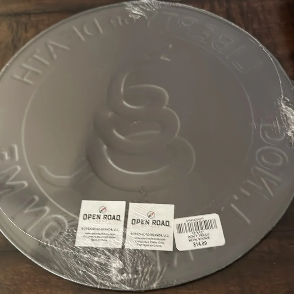 NWT Open Road Don’t Tread Metal round sign 12x12